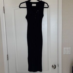Banana Republic Black Ribbed Sleeveless Dress